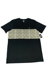Volcom Summerside Crew Neck T-shirt Black Chest Panel Design Mens Size Large NEW
