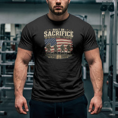 Built on Sacrifice Military Flag T-shirt | Veteran Patriotic Design