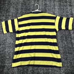 Vintage Duck Head Shirt Mens Large Yellow Navy Striped Pocket Logo USA