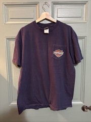 VTG Harley Davidson T Shirt Dubai UAE XL Pocket Blue 2009