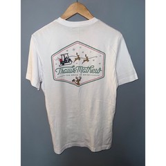 TravisMathew Mens White Christmas Golf Graphic T-Shirt Too Drunk To Drive Small