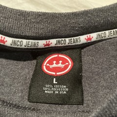 VTG JNCO Jeans T-Shirt Men’s L Gray Skull & Tribal Wrap Around 90s Y2K USA