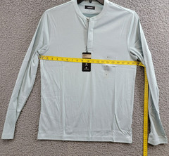 Alfani Alfatech Solid Henley Neck Shirt Men’s S Cloud Blue Long Sleeve Pullover