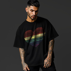 Rainbow Heart T-Shirt – LGBTQ Pride Equality Graphic Tee A493