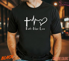 Unisex Faith Hope Love T-Shirt T shirt Men T shirt Women valanity day Romantic