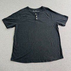 Mossimo Supply Co. Charcoal Heather Short Sleeve Henley Shirt Men Size XL