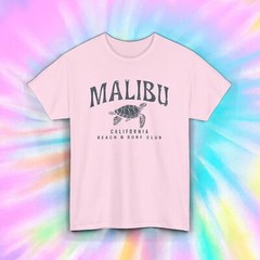Malibu Beach & Surf Club T-Shirt | California Surfing Tee | Turtle Graphic