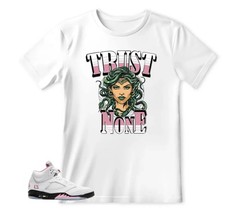 Sneaker Tees Shirt To Match Retro 5 Soft Pink AJ5 , BLACK/WHITE