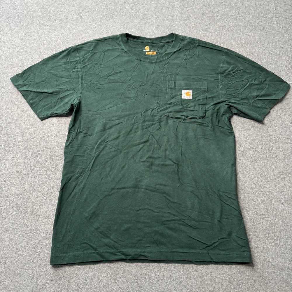 Carhartt Shirt Mens Small Green Force Pockets Workwear Utility Construction
