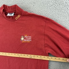 Vintage Marine Corps Marathon Shirt Mens Large Red Long Sleeve 90s Military USA