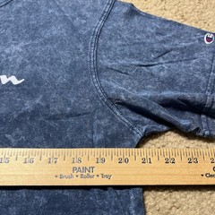 Champion Script Logo T Shirt Mens L Blue Mineral Wash Heritage