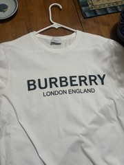 Burberry White Logo T Shirt Size S