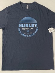 2-Pack HURLEY Men’s Classic Graphic Tee T-Shirt DARK BLUE/BLUE Logo Cotton New