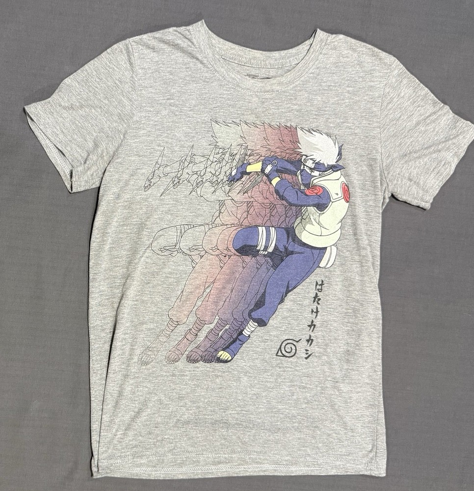 Naruto Shirt Shippuden Shines Jump Gray size Small S