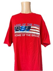 NWT Vintage 90’s Murina USA Land Of The Free Home Of The Brave Red Shirt Size XL