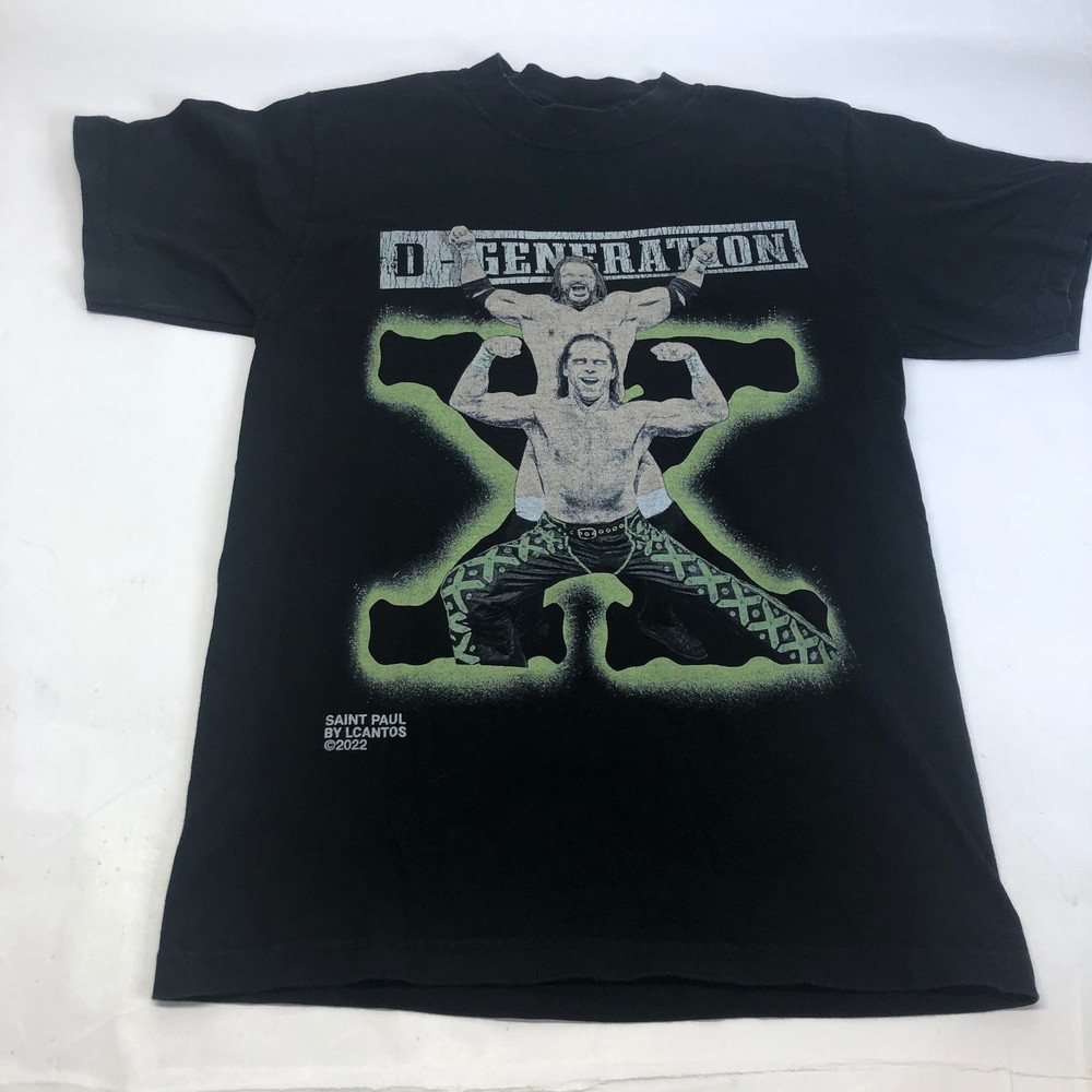 D Generation X WWE Wrestling S Black Shaka Wear Super Max Heavy Cotton Tee