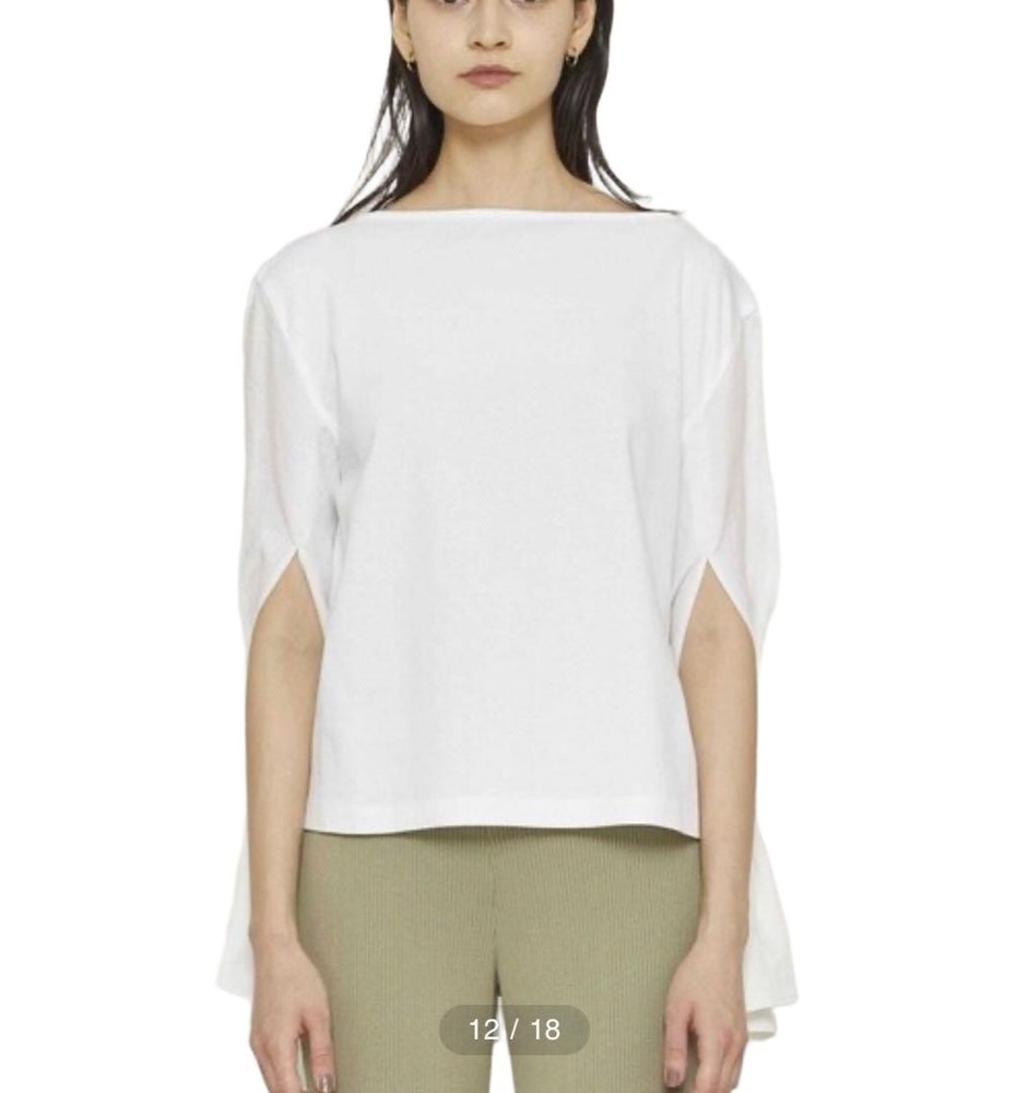 AKIRANAKA 21ss White Linen-Cotton Sleeve Top Casual Formal