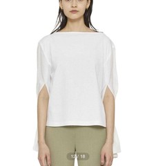 AKIRANAKA 21ss White Linen-Cotton Sleeve Top Casual Formal