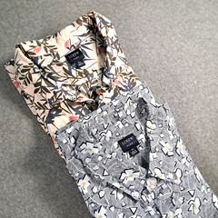 J Crew Flex Button Down Short Slv Shirts Lot of 2 Geometric & Floral Patterns XL