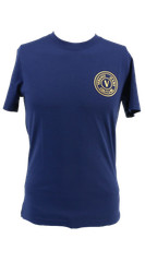Versace Jeans Couture Steel Blue Mens Foil Print Medallion T-Shirt