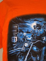 2009 Fayettevilla AK Arkansas Orange Motorcycle Biker Shirt Tee 2000s M Medium