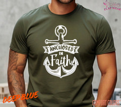 Unisex Anchored In Faith T-Shirt, Men T shirt,Women T shirt Gift Christian Top