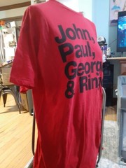The Beatles John Paul George Ringo T-Shirt Red XL 2011 Official Band Tee