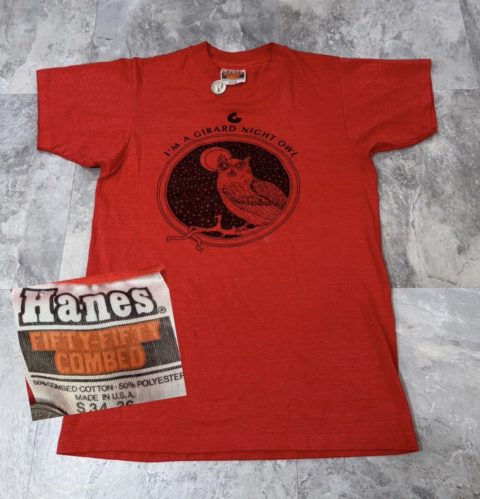 Vintage 70s 80s I’m A Girard Night Owl Philadelphia Diner T Shirt Fifty Fifty S