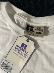 Vintage Russell Athletic Pocket Shirt Mens Large White Pro Cotton Active Y2K New