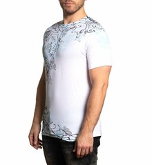 Xtreme Couture by Affliction Men’s T-Shirt SCRAP HEAP Biker White MMA