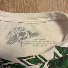 No Fear Shirt Mens Large White Skull Wings Logo Graphic Tee Motocross Metal