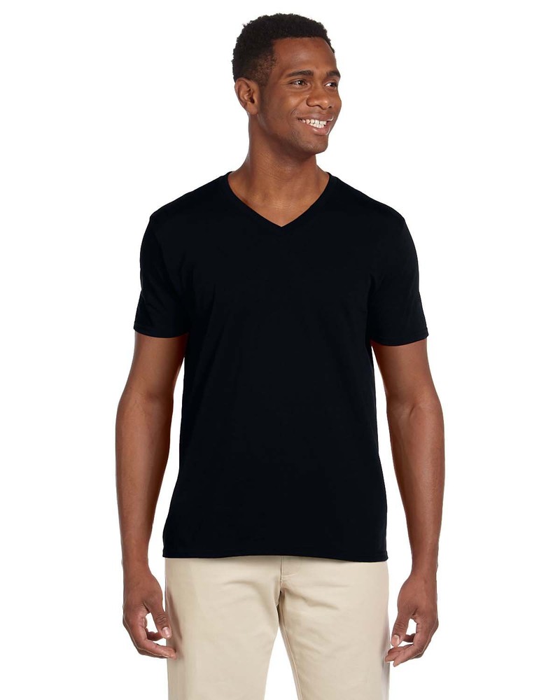 2 Pack Of Gildan G64V Adult Softstyle T Shirt Mitered V-Neck Stylish T-Shirt