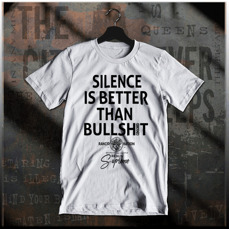 Gangster T-shirt, Mobster Hustle Dope Urban Hip Hop Thug Silence Quote tee