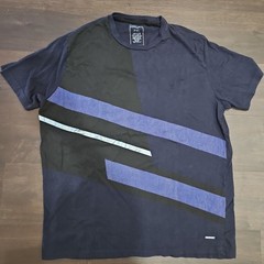 VTG Y2K Sean John Graphic Tee Shirt Mens 2XL Black Blue Striped Streetwear Rap