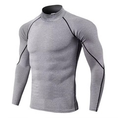 Men T-shirt Quick Dry Bodybuilding Running Shirt Long Sleeve Compression Top Gym
