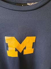 Michigan Wolverines Shirt Mens Large Blue Jordan Dri-FIT Long Sleeve Length +2