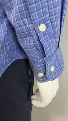 Tommy Hilfiger Men’s Large Blue Plaid Button Down Shirt 100% Cotton Long Sleeve