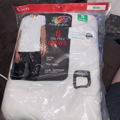 New Fruit Of The Loom Tag Free Crews White T-Shirts Small 6-Pack