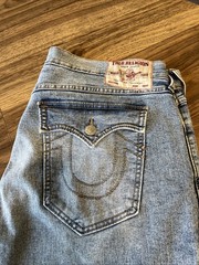 True Religion Mens Light Wash Denim Jeans 38