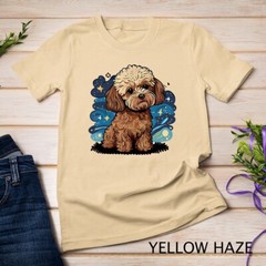 Brown Maltipoo Starry Night Van Gogh Maltipoo Mom Dad Owner Unisex T-shirt