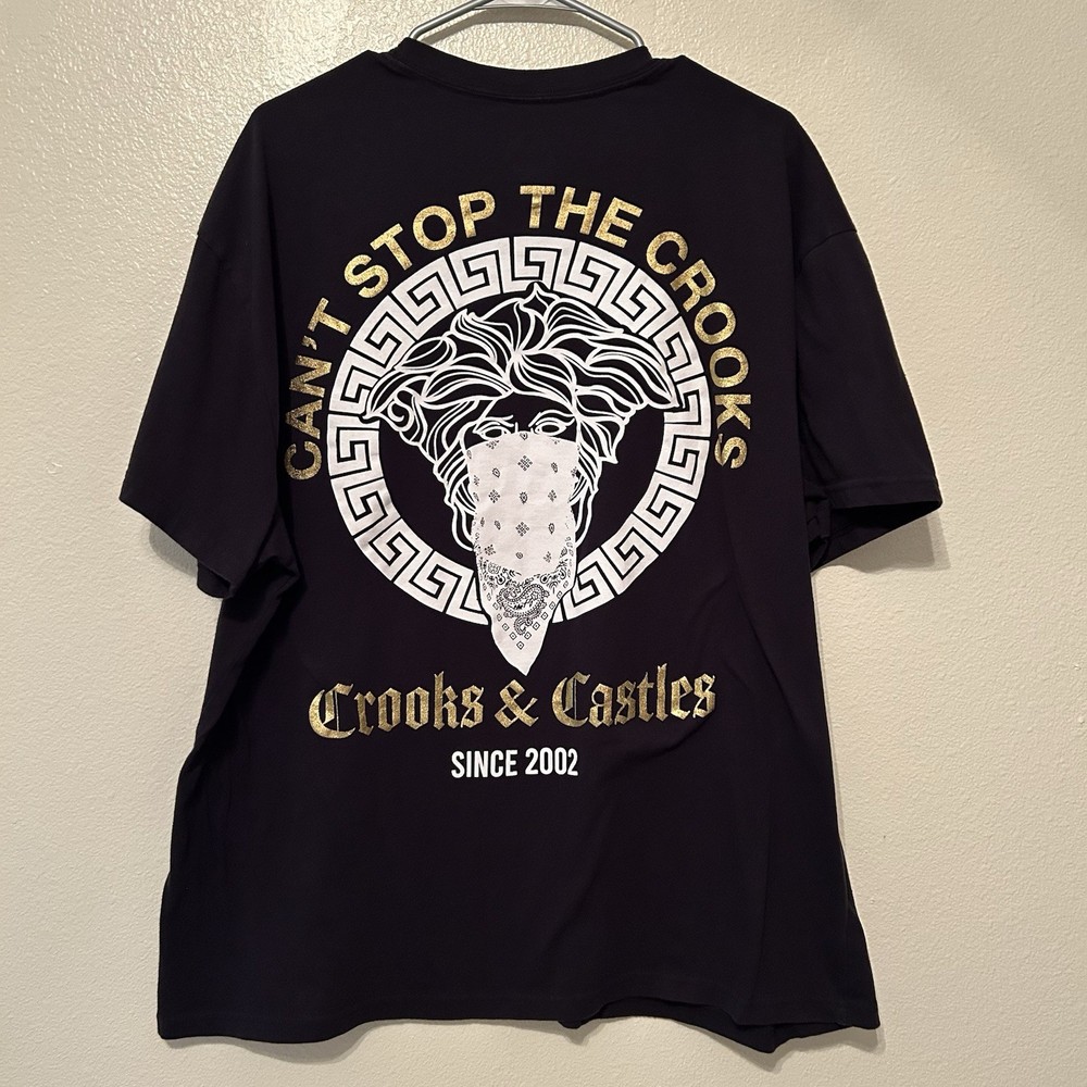 Crooks & Castles Medusa Shirt 2XL Can’t Stop The Crooks Embroidered Black BG27