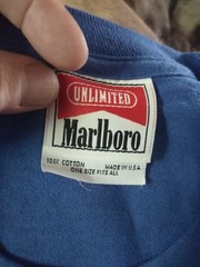 VTG Marlboro Unlimited Howling Wolf Blue Pocket T Shirt XL (OSFA)