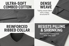 Men’s 2-Pack V-Neck Cotton T-Shirts Soft Short Sleeve Casual Basic Tee