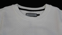 Mauvais Men’s Easy Care Cedro Slim Fit Textured Tee Shirt BL1 White Small NWT