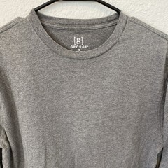 George Mens T-Shirt Size M Gray Crew Neck Long Sleeves . #S