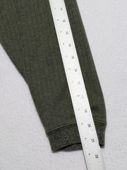 Consensus Sportswear Ribbed Henley Long Sleeve Shirt Size L Mossy Green Cotton