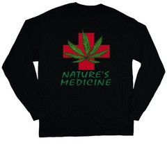 long sleeve t-shirt for men medical marijuana 420 weed pot leaf dope tee shirt