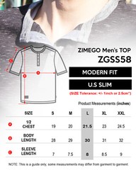 ZIMEGO Short Sleeve Henley for Men Contrast Crewneck Button Placket Casual Shirt