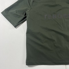 Tenore Zip Up Shirt Jacket Polo Short Sleeve Green Logo Pocket Men’s L