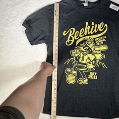 JERZEES Beehive And Club T Shirt Men’s Medium Solid Black Pullover Short Sleeve